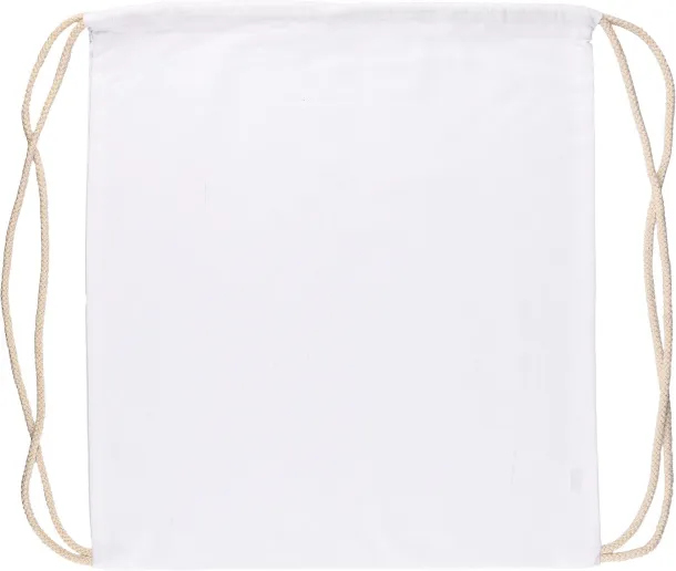 BRIDGET Oeko-Tex cotton (140 gsm) drawstring backpack white