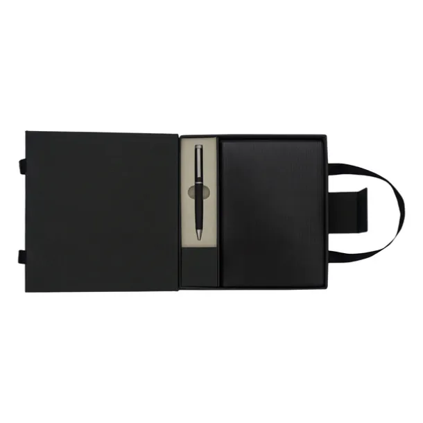LOVINI gift set of notebook and pen Black