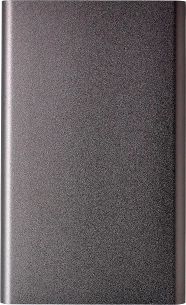 Ezra Aluminijska prijenosna baterija, 4 000 mAh gun metal