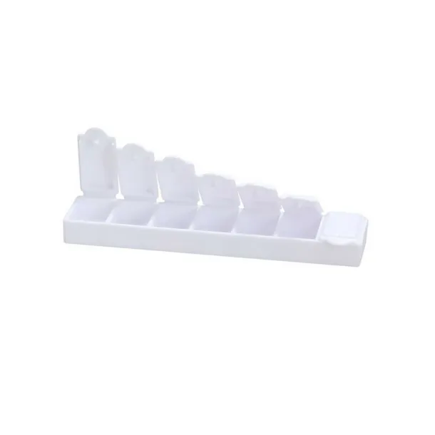  Pill box with 7 compartments white