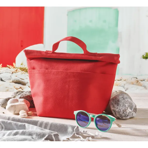 RECOBA COLOUR Recycled cotton cooler bag Red