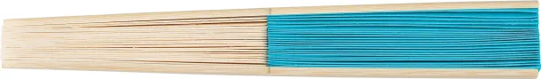 ELIO Bamboo hand held fan light blue