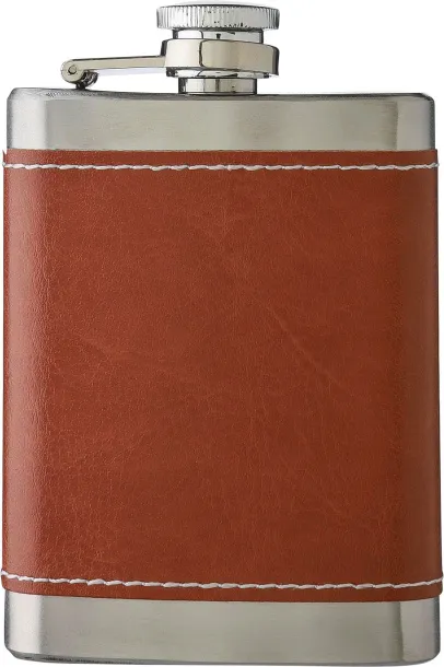 Cedric Stainless steel hip flask brown