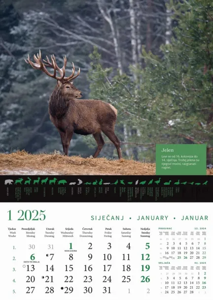  "KALENDAR LOVA" color calendar Color