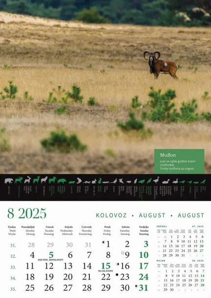  "KALENDAR LOVA" color calendar Color