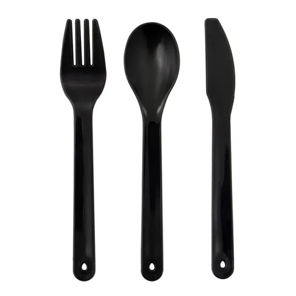 Tijani Lunch box 2 in 1, 2x500 ml, bamboo lid, cutlery Crna