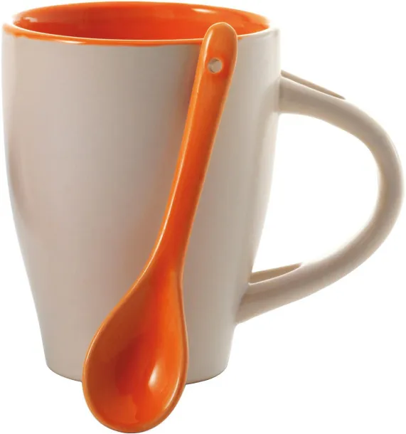  Keramička šalica sa žlicom Eduardo, 300 ml