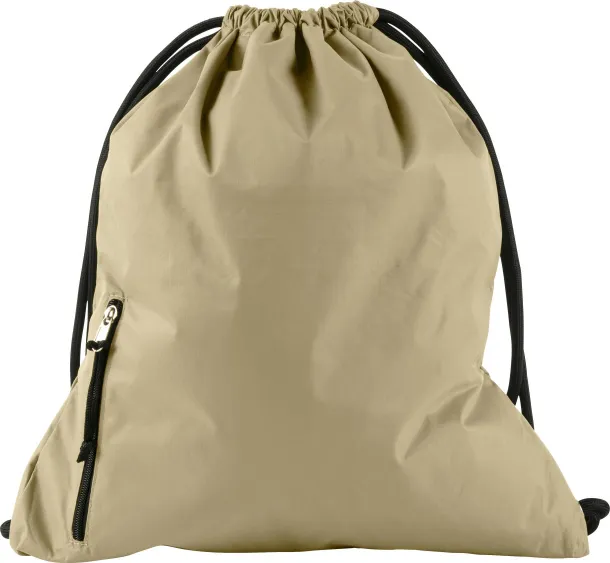 Elise Pongee (190T) drawstring backpack khaki