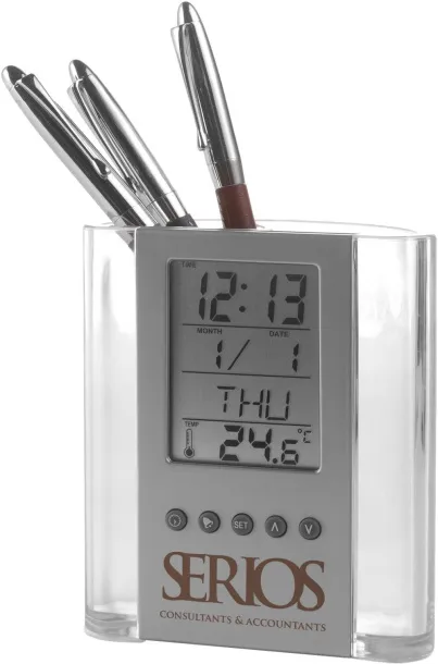 CARTER ABS pen holder with clock