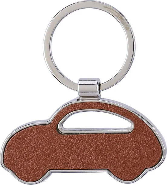 Joan Recycled leather keychain brown