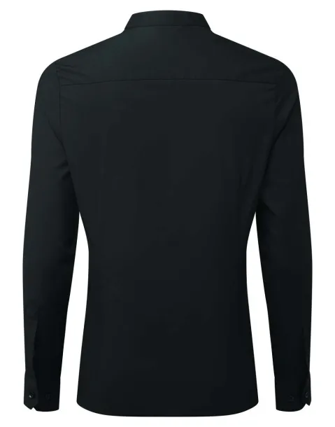'GRANDAD' WOMEN’S BANDED COLLAR SHIRT - Premier Black