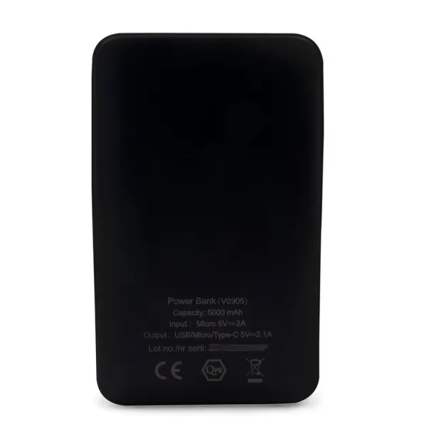 Presley prijenosna baterija s integriranim kabelima, 5.000 mAh black