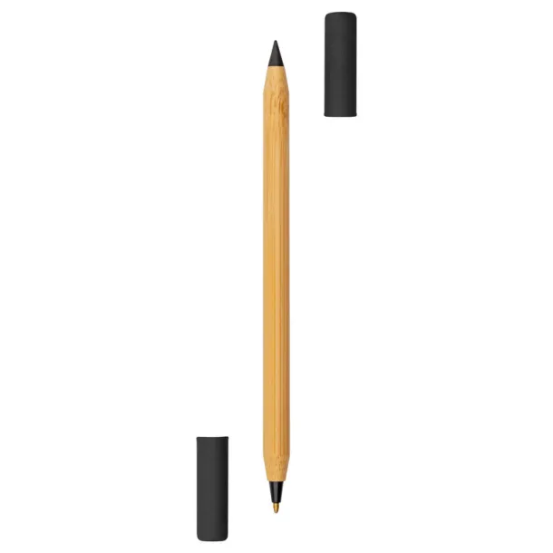 Mikayla Bamboo ball pen 2 in 1, "infinity" pencil Crna