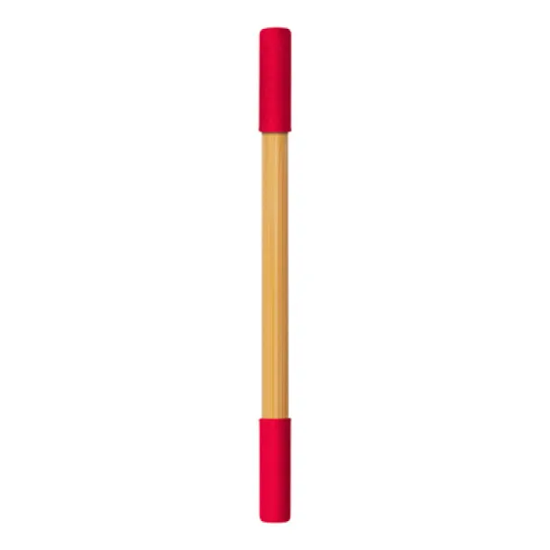 Mikayla Bamboo ball pen 2 in 1, "infinity" pencil red