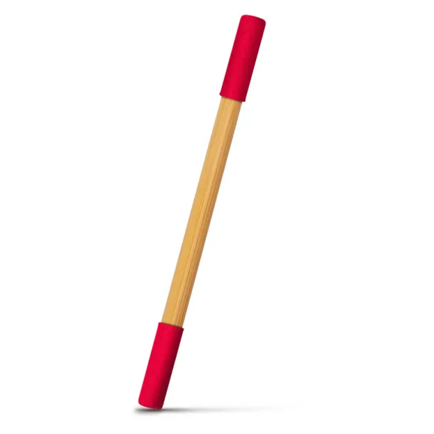 Mikayla 2u1 beskonačna i kemijska olovka od bambusa Crvena