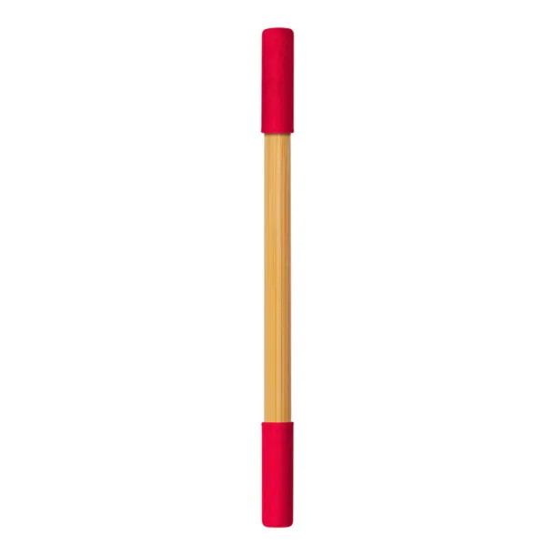 Mikayla Bamboo ball pen 2 in 1, "infinity" pencil red