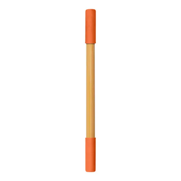 Mikayla Bamboo ball pen 2 in 1, "infinity" pencil orange