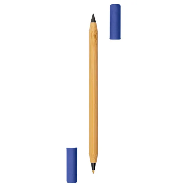 Mikayla Bamboo ball pen 2 in 1, "infinity" pencil blue