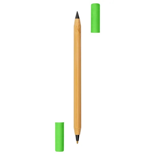 Mikayla Bamboo ball pen 2 in 1, "infinity" pencil light green