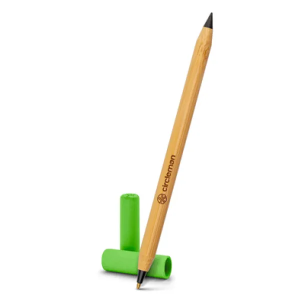 Mikayla Bamboo ball pen 2 in 1, "infinity" pencil light green