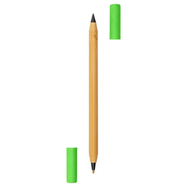 Mikayla Bamboo ball pen 2 in 1, "infinity" pencil light green