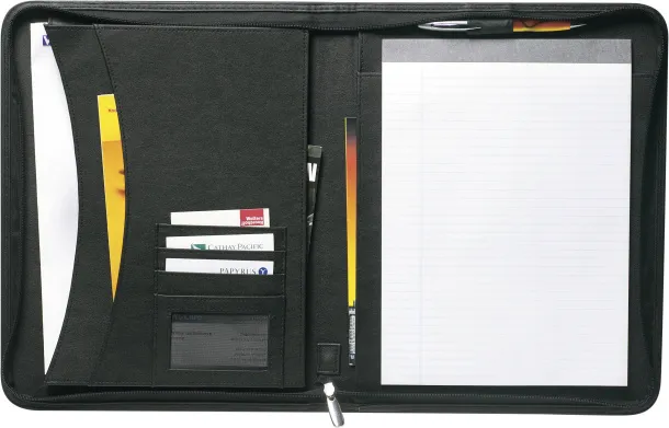 Josie Bonded leather folder  Crna