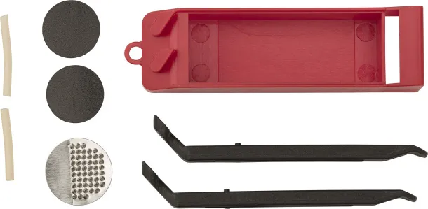 Emerie Bicycle tire repair set in plastic case Crvena