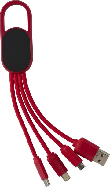Idris 4-in-1 Charging cable set  Crvena