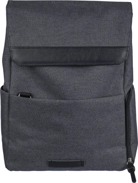 Dennis 600D polyester canvas 15 inch laptop backpack Crna