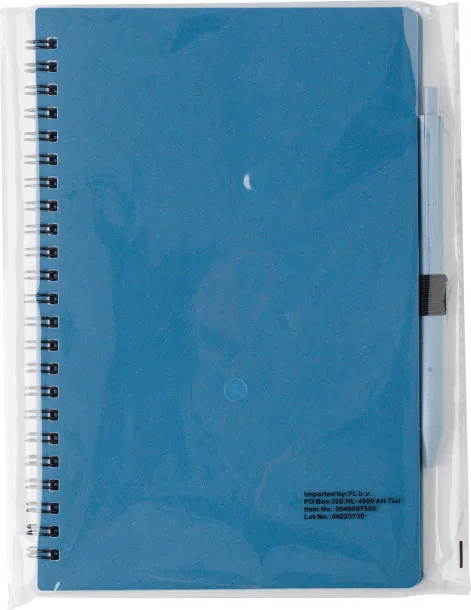 MASSIMO Wheat straw notebook with pen blue