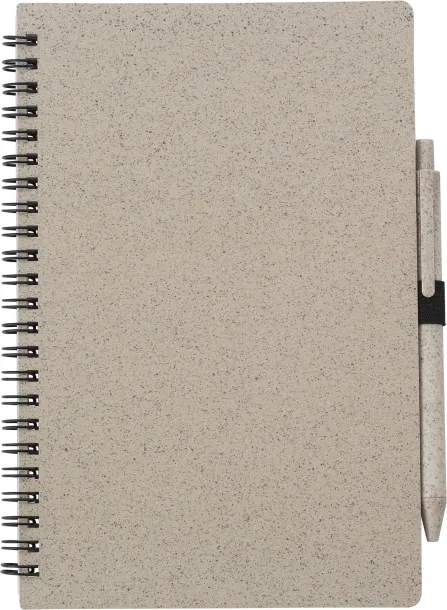 MASSIMO Wheat straw notebook with pen brown