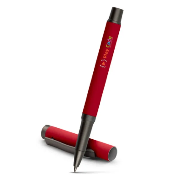 Geraldine Gel ball pen with cap red