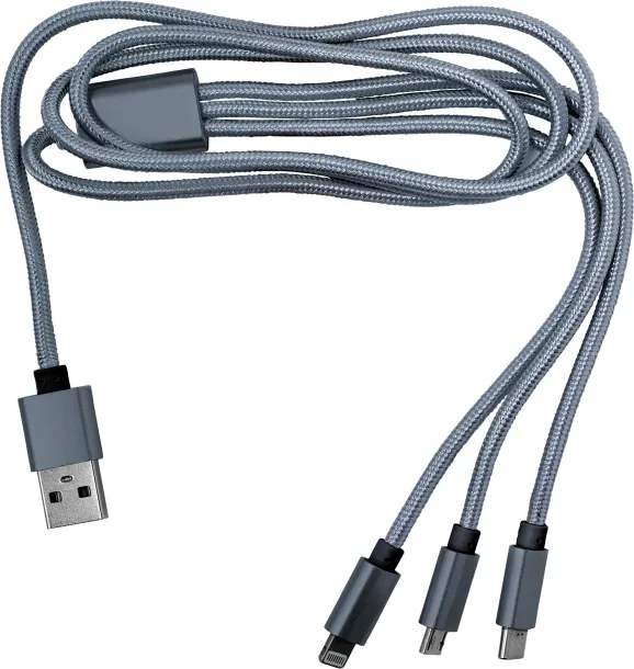 Felix Nylon charging cable  silver