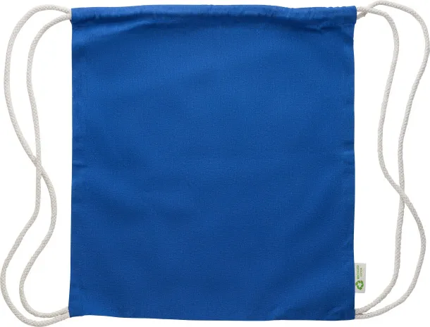 Joy Recycled cotton drawstring bag blue