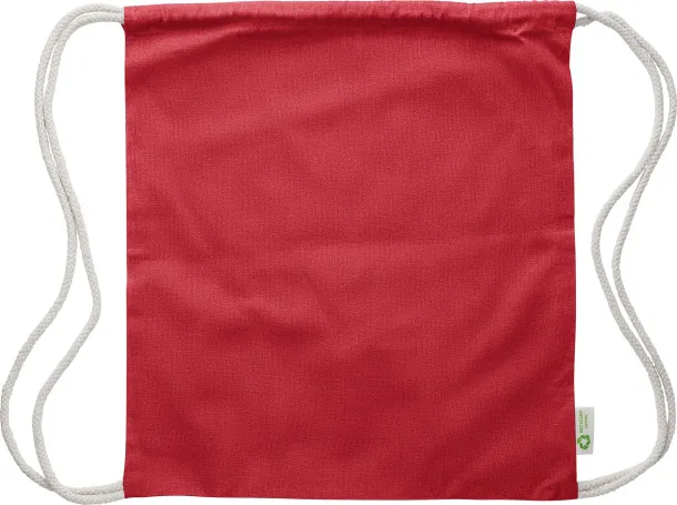 Joy Recycled cotton drawstring bag Crvena