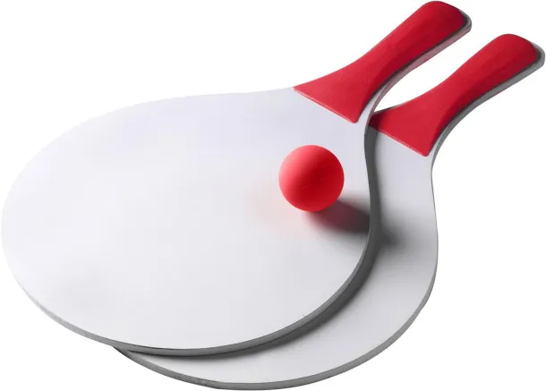 FABIEN Wooden beach bat and ball set  Crvena