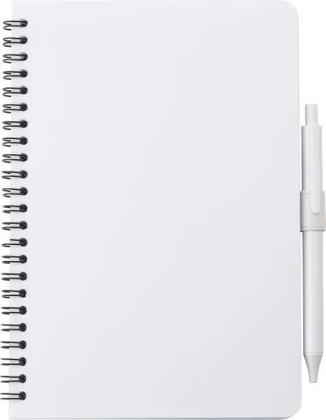MIKA Antibacterial notebook with pen Bijela