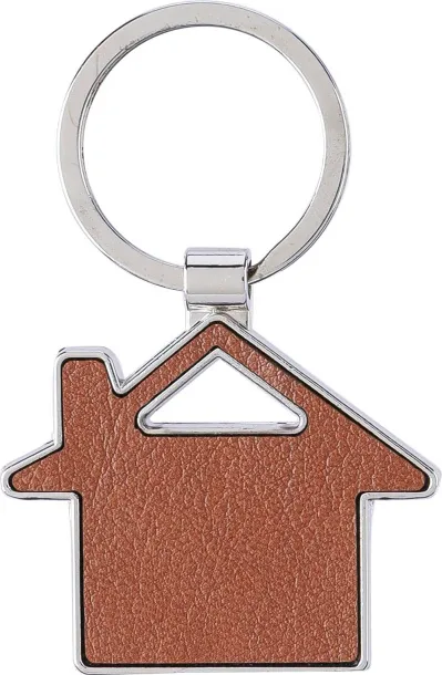 Jim Recycled leather keychain  brown