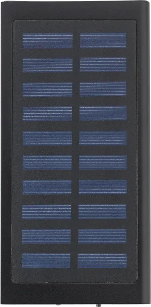 ADRIANA ABS i aluminijska solarna prijenosna baterija, 8 000 mAh Crna