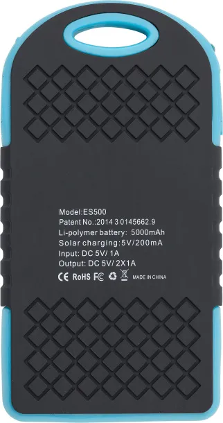 AURORA gumirana ABS solarna prijenosna baterija, 4000 mAh Plava