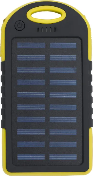AURORA Rubberized ABS solar power bank Žuta