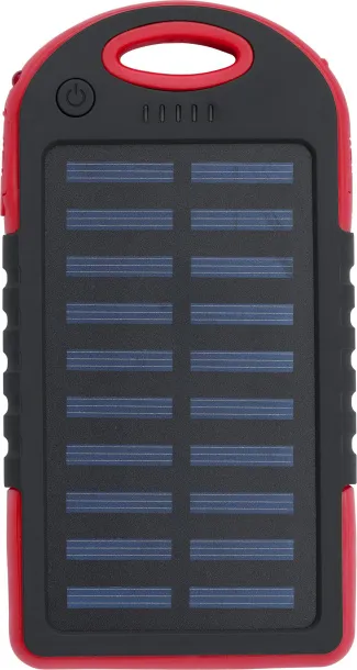 AURORA Rubberized ABS solar power bank red