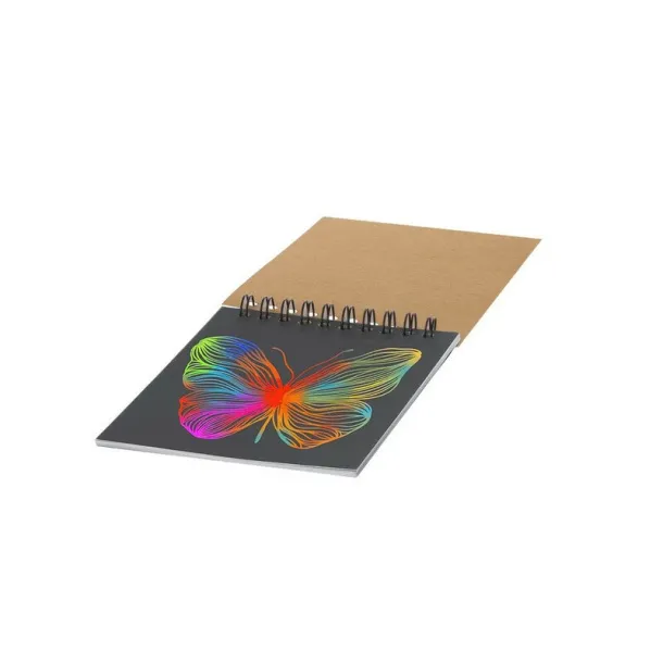  Scratch off notebook approx. A6, scratch paper beige