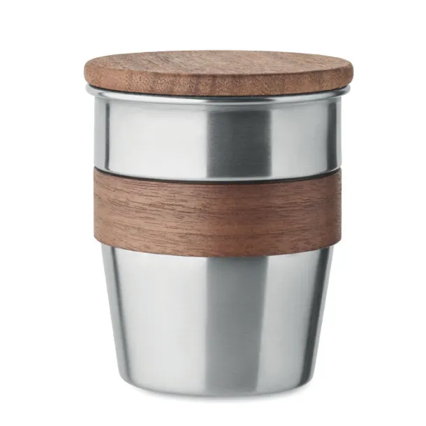 WALNUT Single wall tumbler 350 ml Matt Silver