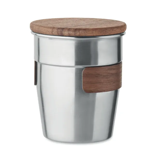 WALNUT Single wall tumbler 350 ml Matt Silver