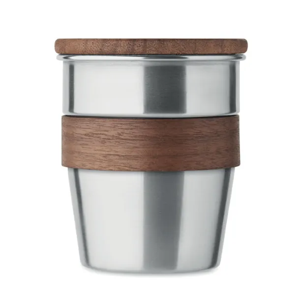 WALNUT Single wall tumbler 350 ml Matt Silver