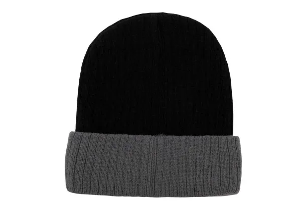 METZ TWO-TONE KNITTED HAT - Korntex Black Siva
