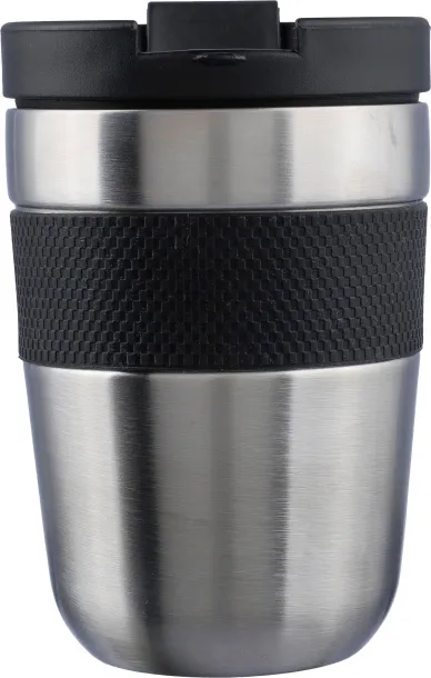 Keith Stainless steel double-walled drinking mug 300 ml black silver