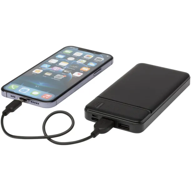 Loop 10.000 mAh recycled plastic power bank Solid black