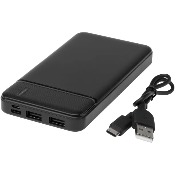 Loop 10.000 mAh recycled plastic power bank Solid black